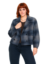 Veste courte à carreaux femme avec remise déstockage | DestockEnLive