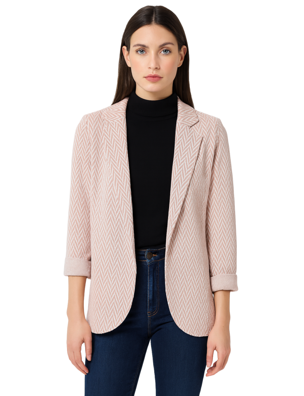 Blazer rose à motif chevrons pas cher, Déstockage | DestockEnLive.com
