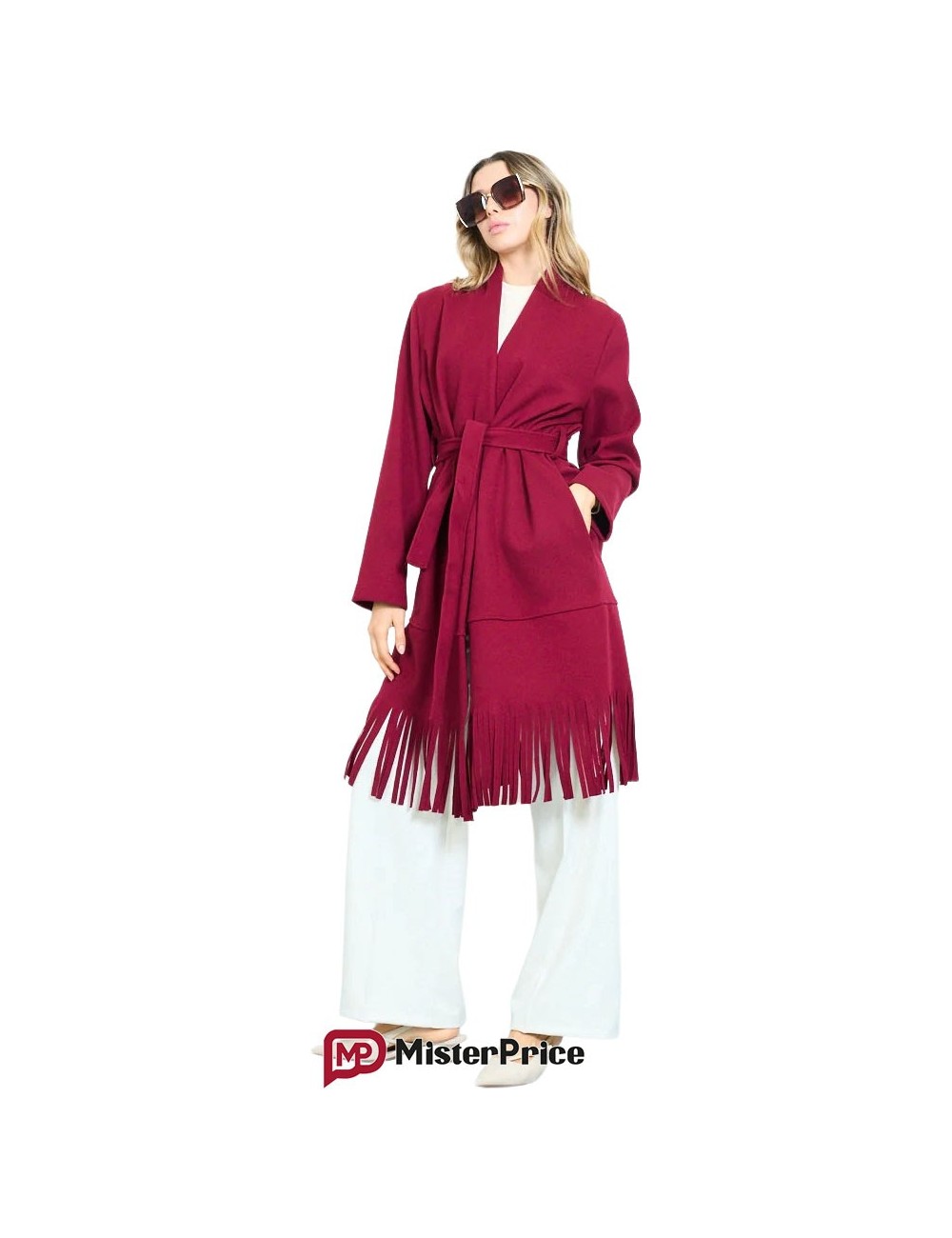 Manteau long frangé ceinturé femme à petit prix | Mister Price France