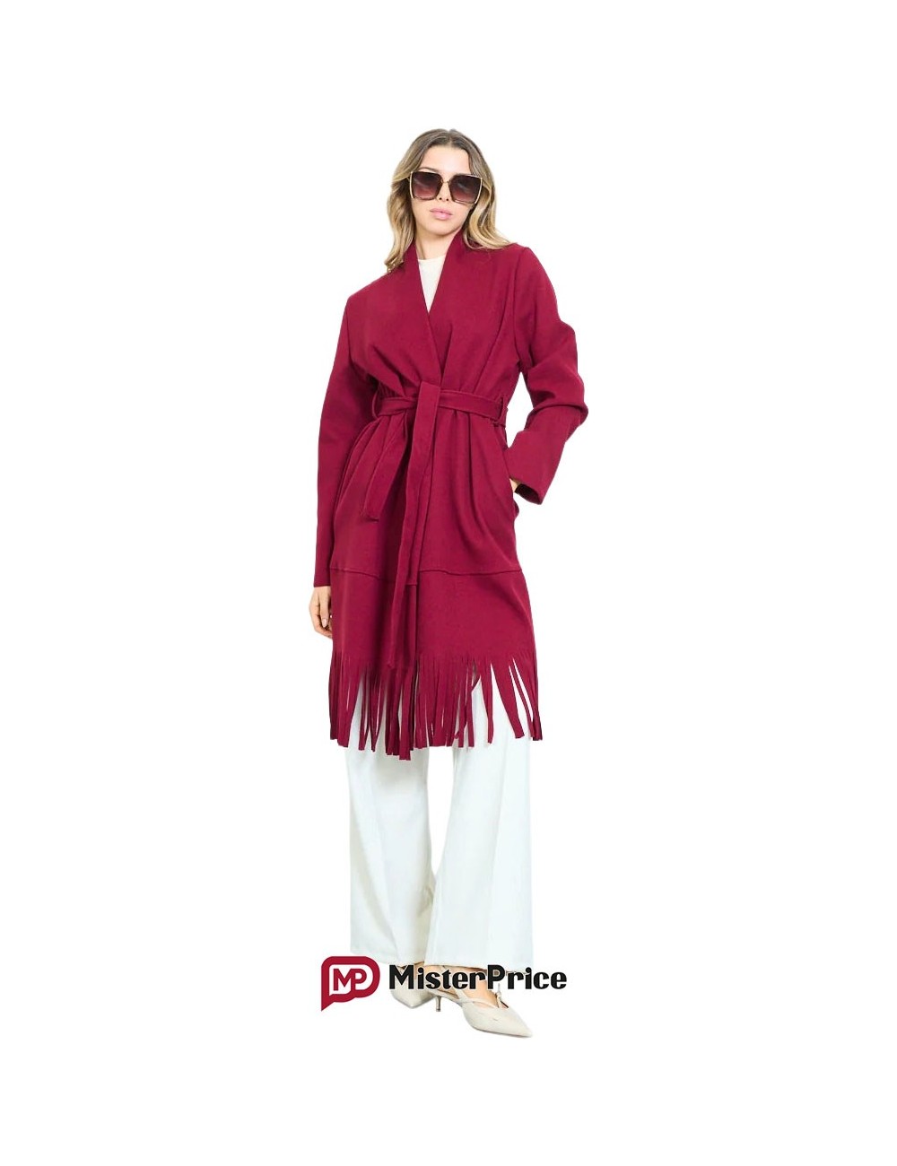 Manteau long frangé ceinturé femme à petit prix | Mister Price France