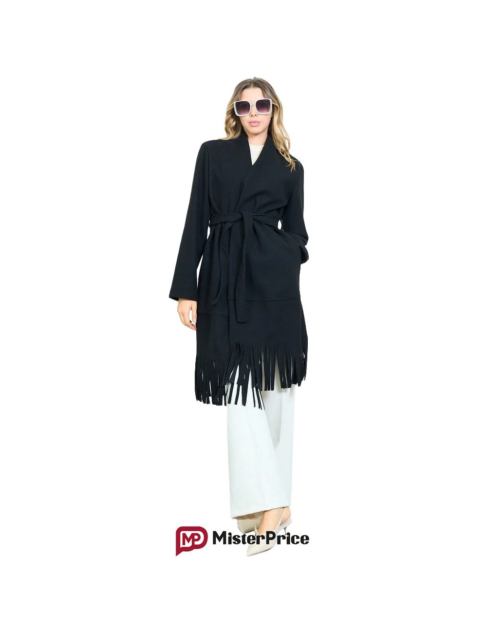 Manteau long frangé ceinturé femme à petit prix | Mister Price France