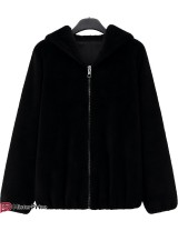 Manteau Long 3/4 Fourrure synthétique Zippée à Capuche | Mister Price