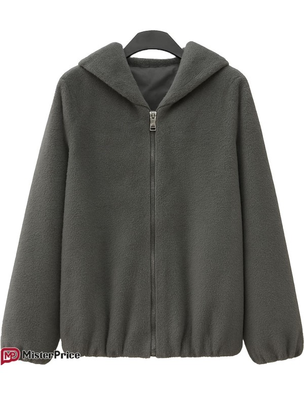 Manteau Long 3/4 Fourrure synthétique Zippée à Capuche | Mister Price