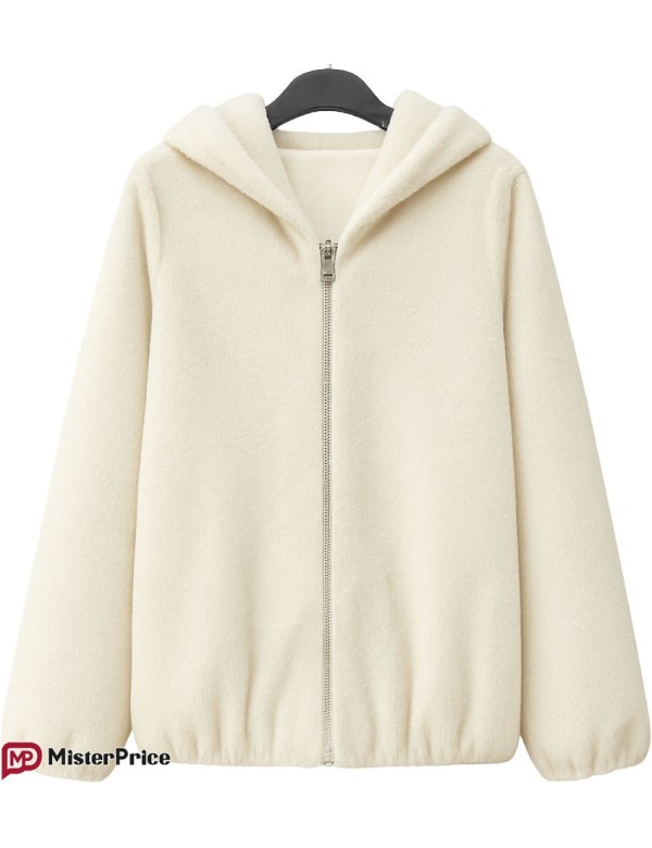 Manteau Long 3/4 Fourrure synthétique Zippée à Capuche | Mister Price