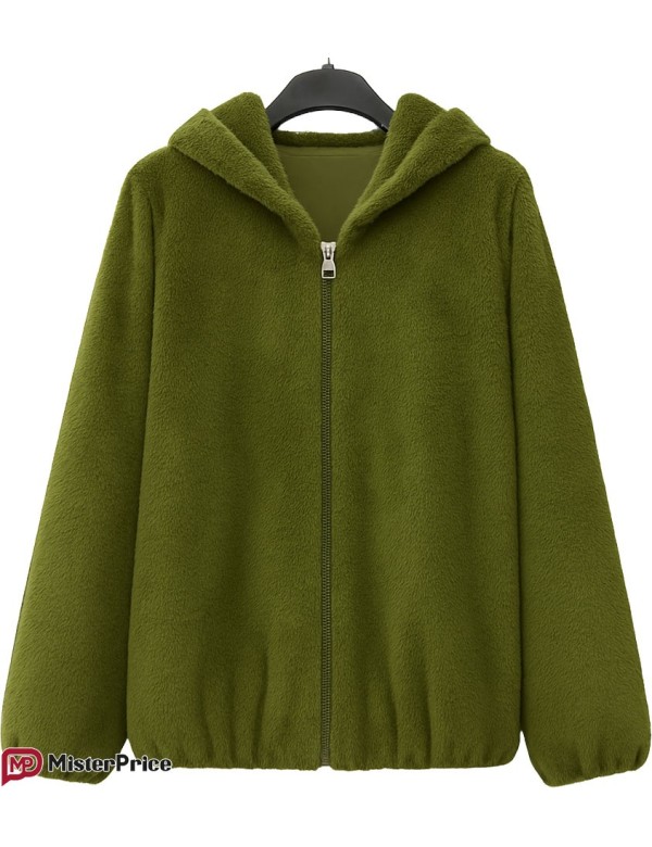 Manteau Long 3/4 Fourrure synthétique Zippée à Capuche | Mister Price