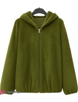 Manteau Long 3/4 Fourrure synthétique Zippée à Capuche | Mister Price