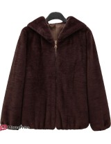 Manteau Long 3/4 Fourrure synthétique Zippée à Capuche | Mister Price