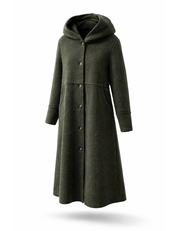 Manteau long à capuche femme à Prix Imbattable  | DestockEnLive.com