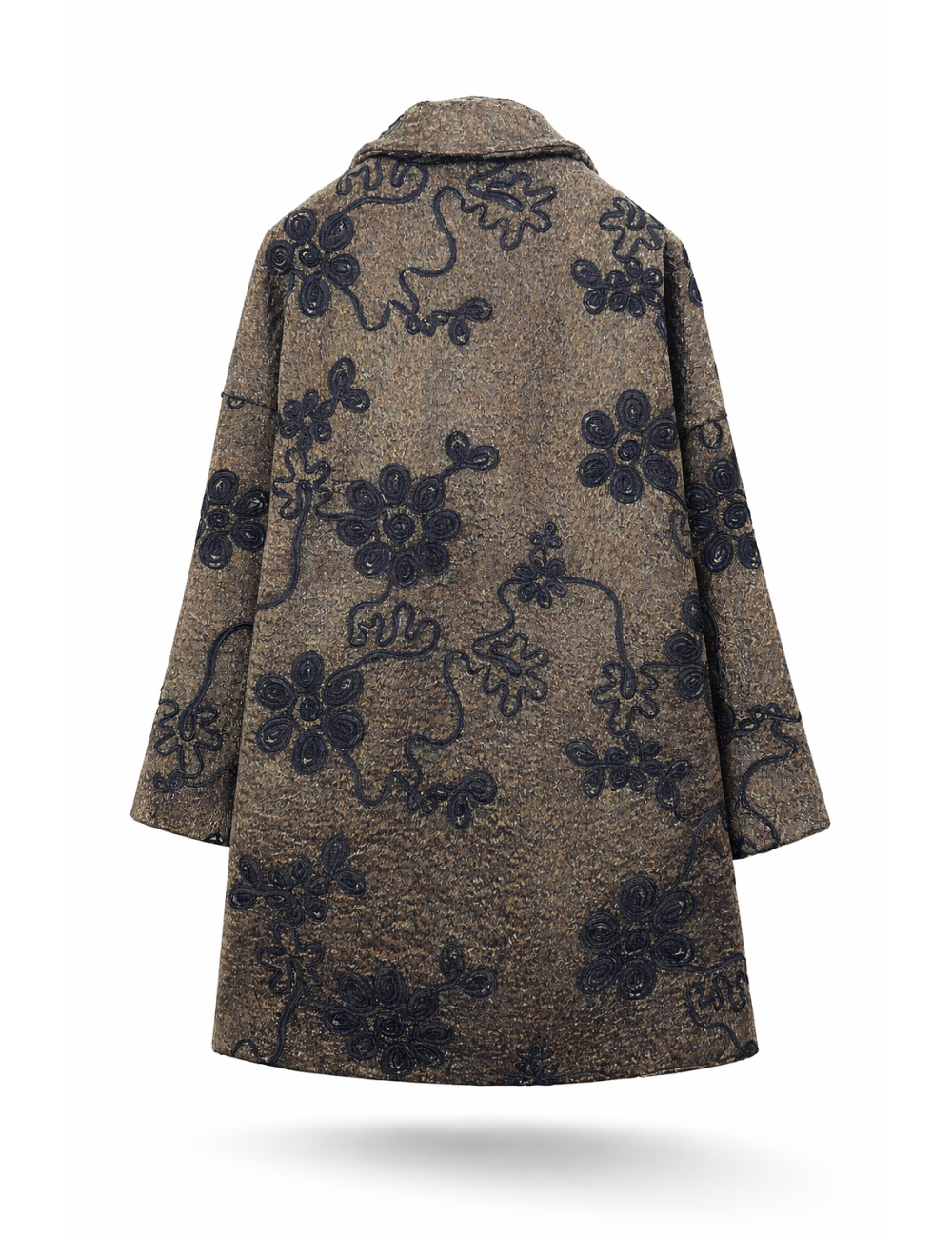 Manteaux 3/4 Brodé fleurs, Manteau Pas Cher | DestockEnLive.com