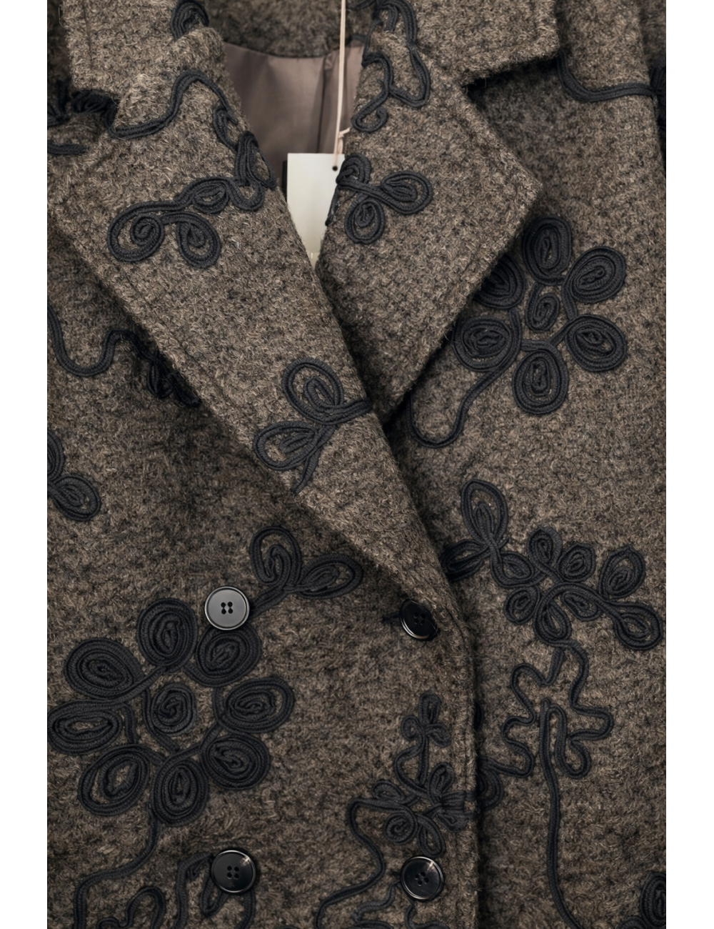 Manteaux 3/4 Brodé fleurs, Manteau Pas Cher | DestockEnLive.com
