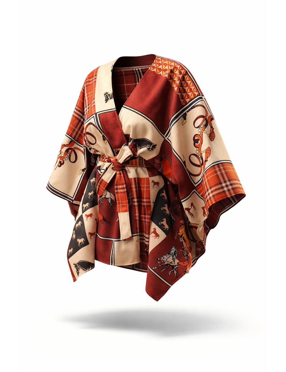 Cape femme imprimée avec ceinture pas cher| MisterPrice.fr