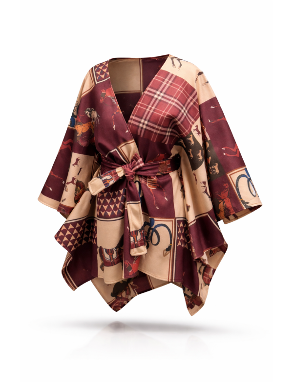 Cape femme imprimée avec ceinture pas cher| MisterPrice.fr