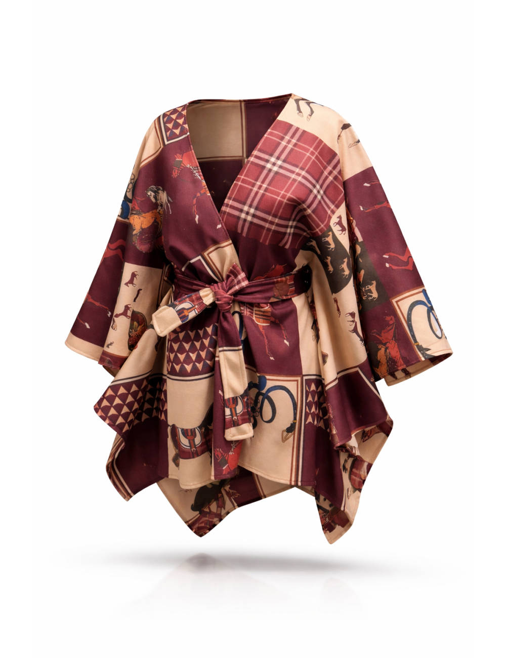 Cape femme imprimée avec ceinture pas cher| MisterPrice.fr