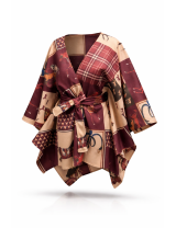 Cape femme imprimée avec ceinture pas cher| MisterPrice.fr
