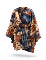 Cape femme imprimée avec ceinture pas cher| MisterPrice.fr