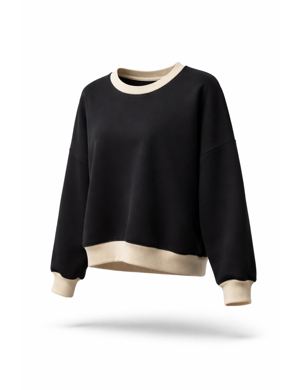 Pull femme noir oversize molletonné ultra chaud | Destockenlive.com