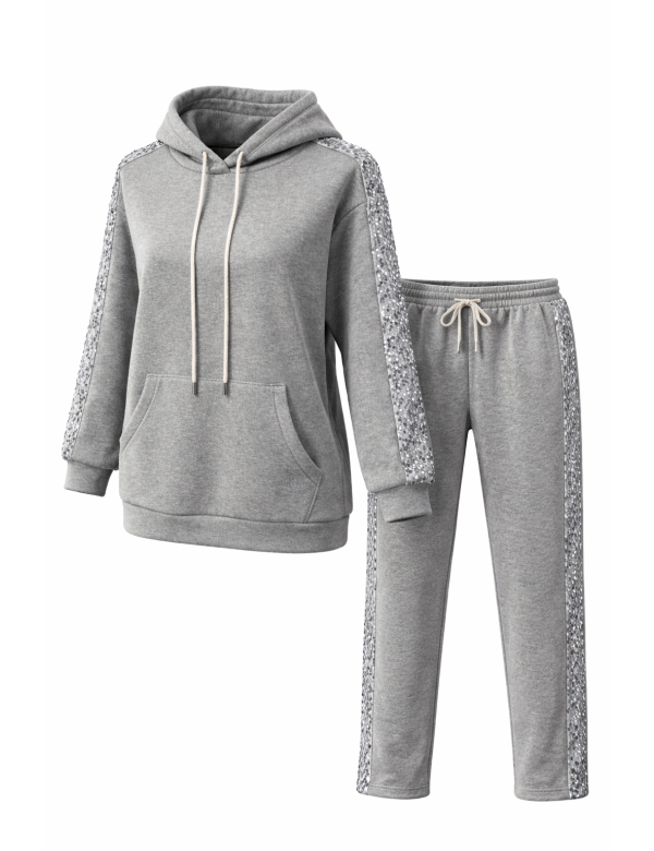 Ensemble sweat à capuche et pantalon à Paillette | MisterPrice.fr