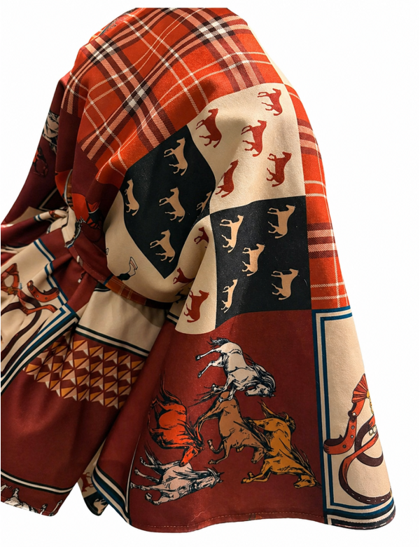 Cape femme imprimée avec ceinture pas cher| MisterPrice.fr