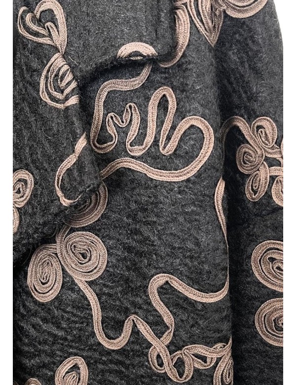 Manteaux 3/4 Brodé fleurs, Manteau Pas Cher | DestockEnLive.com
