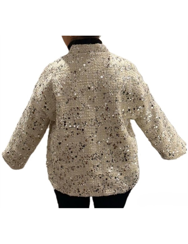 Bomber scintillant femme, veste pas cher pour les fêtes | DestockEnLive.com