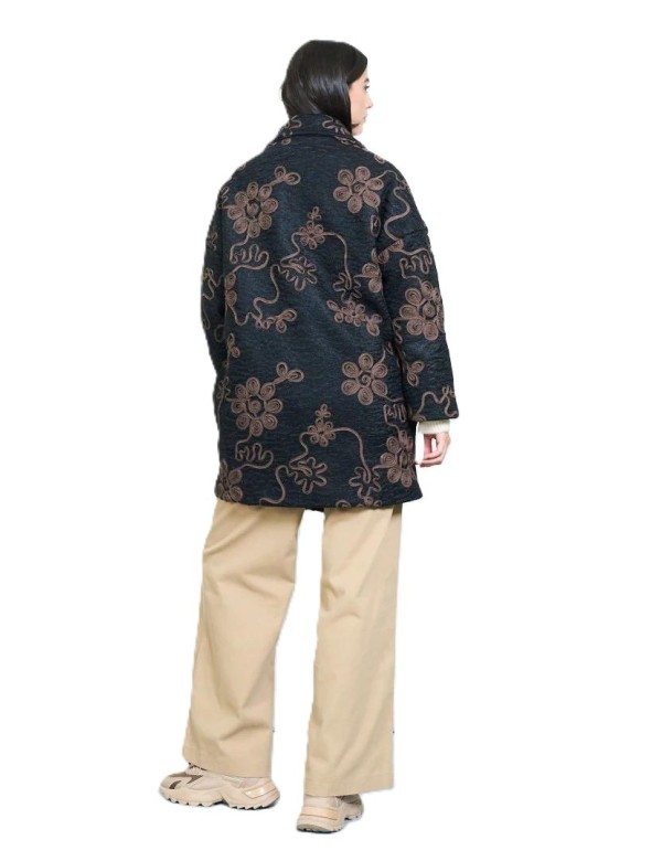 Manteaux 3/4 Brodé fleurs, Manteau Pas Cher | DestockEnLive.com
