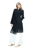 Manteau long frangé ceinturé femme à petit prix | DestockEnLive.com
