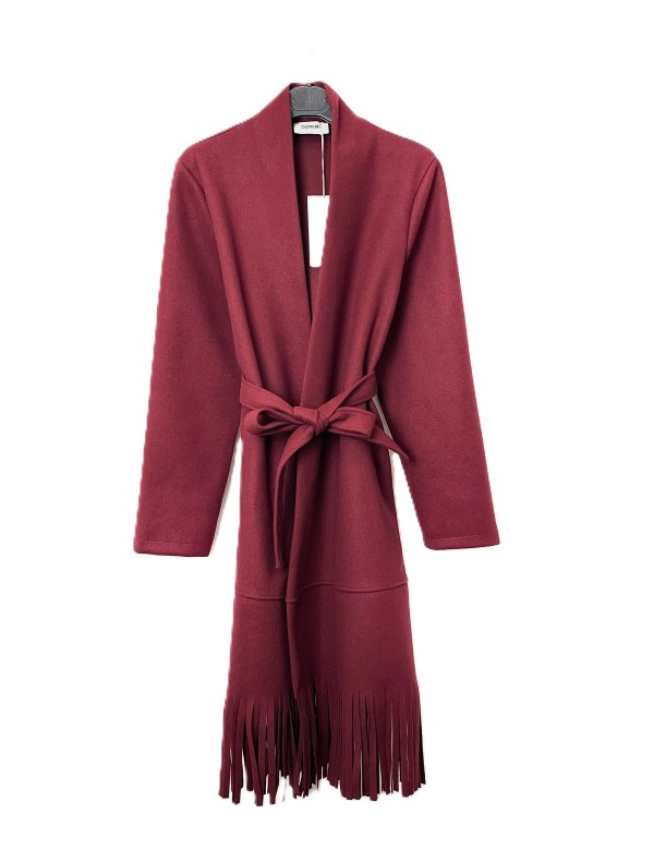 Manteau long frangé ceinturé femme à petit prix | DestockEnLive.com
