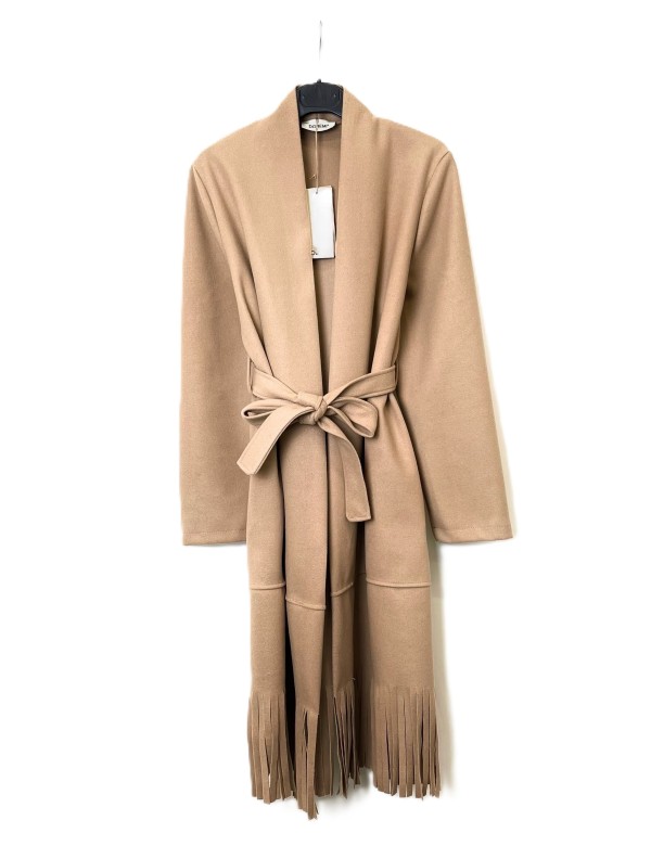 Manteau long frangé ceinturé femme à petit prix | DestockEnLive.com