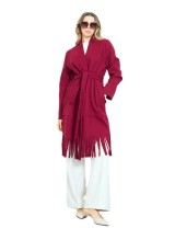 Manteau long frangé ceinturé femme à petit prix | DestockEnLive.com