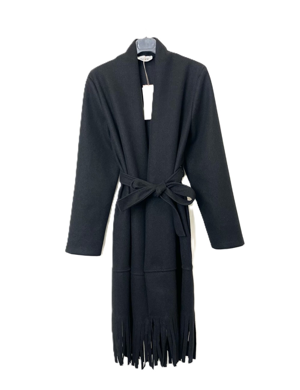 Manteau long frangé ceinturé femme à petit prix | DestockEnLive.com