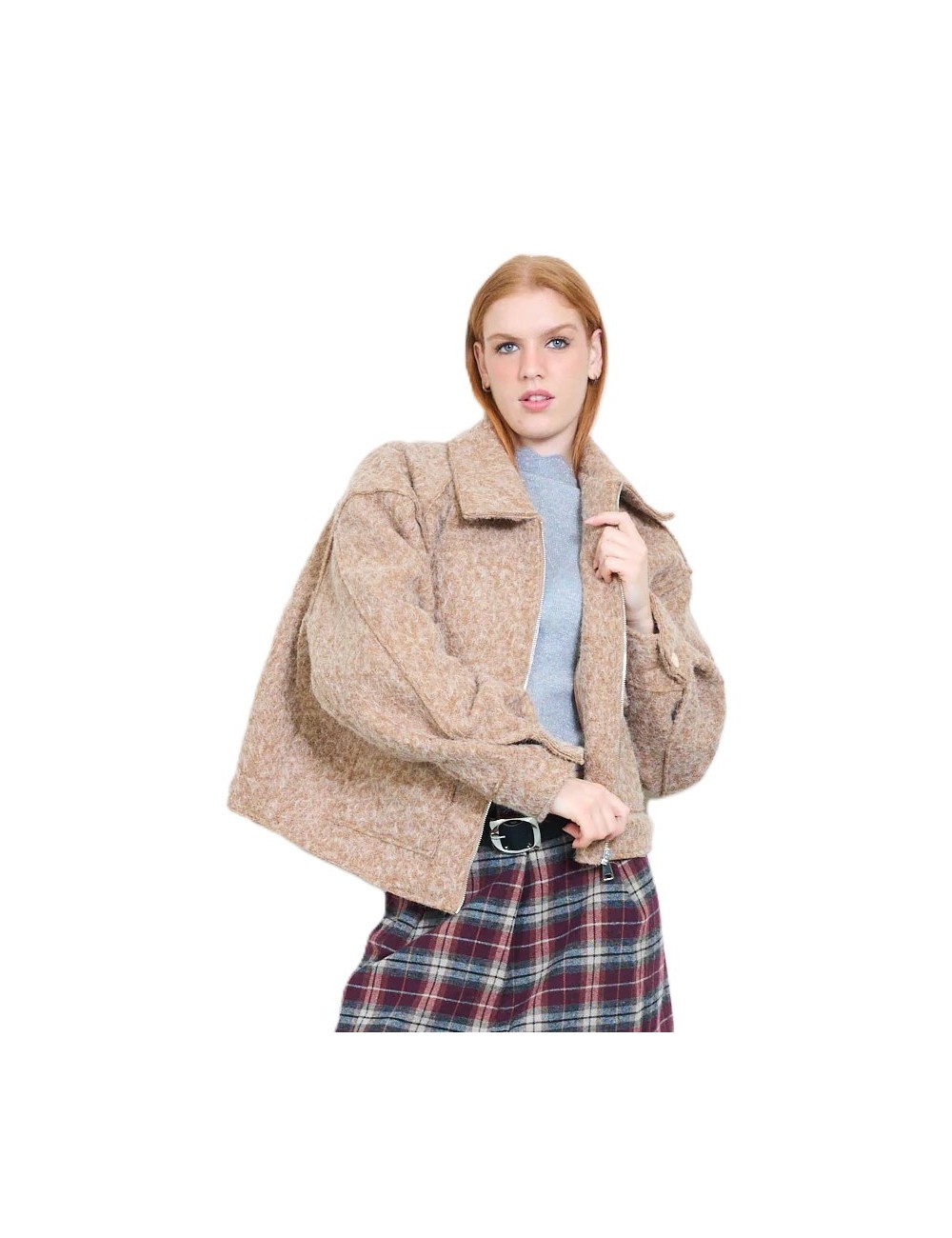 Veste Zippée Bouclée, Manteau Femme Hiver | DestockEnLive.com