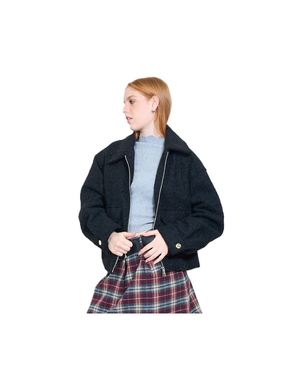 Veste Zippée Bouclée, Manteau Femme Hiver | DestockEnLive.com