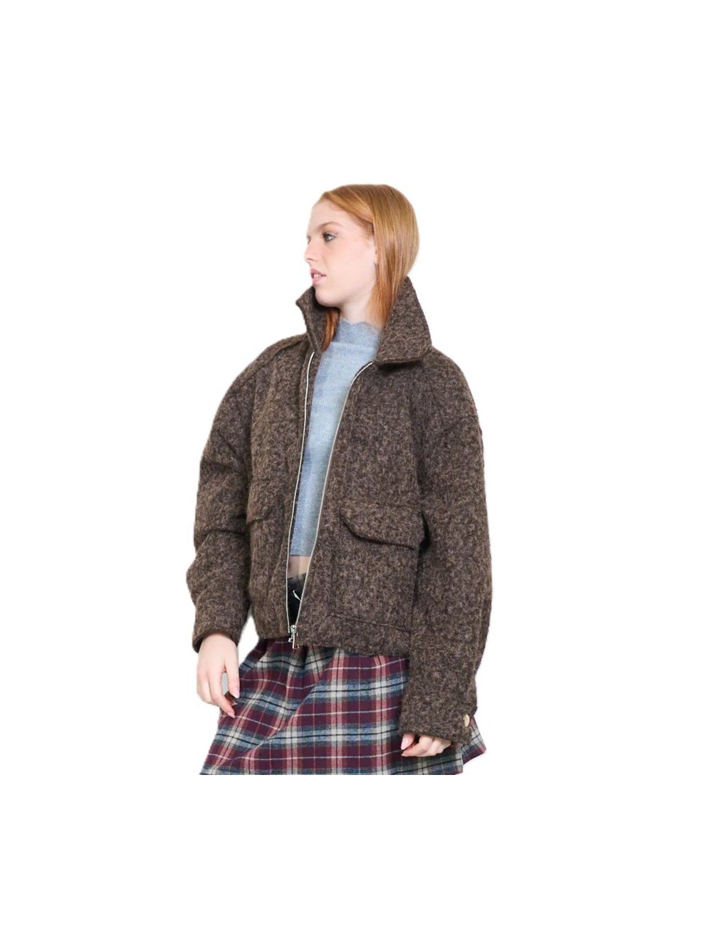 Veste Zippée Bouclée, Manteau Femme Hiver | DestockEnLive.com
