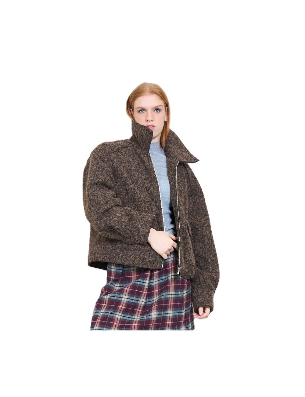 Veste Zippée Bouclée, Manteau Femme Hiver | DestockEnLive.com