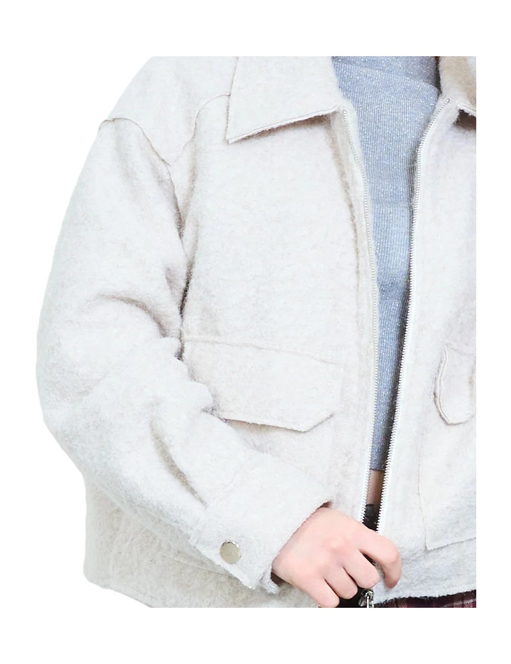 Veste Zippée Bouclée, Manteau Femme Hiver | DestockEnLive.com