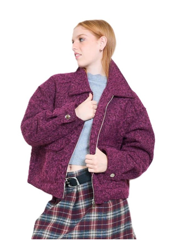 Veste Zippée Bouclée, Manteau Femme Hiver | DestockEnLive.com
