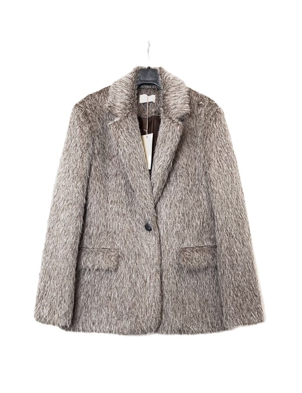 Blazer Effet Fourrure Doux Femme, Veste Hiver Pas cher | DestockEnLive