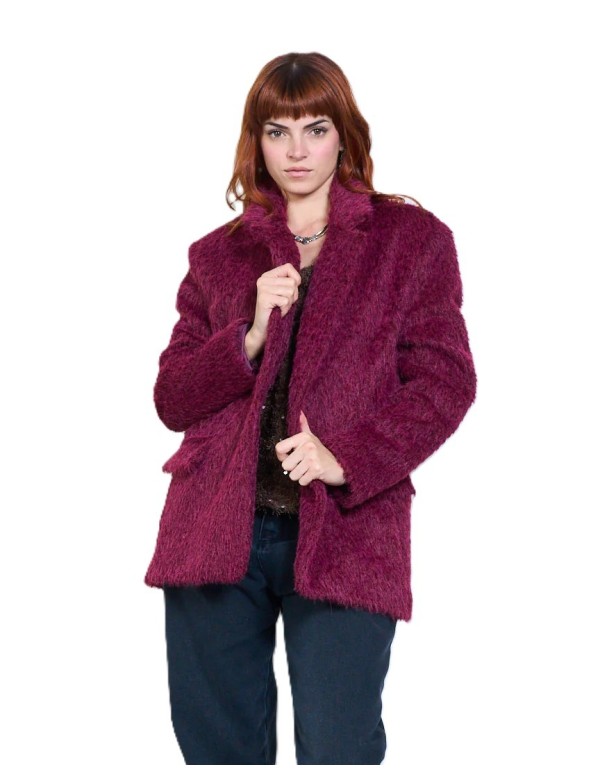 Blazer Effet Fourrure Doux Femme, Veste Hiver Pas cher | DestockEnLive