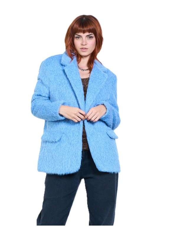 Blazer Effet Fourrure Doux Femme, Veste Hiver Pas cher | DestockEnLive