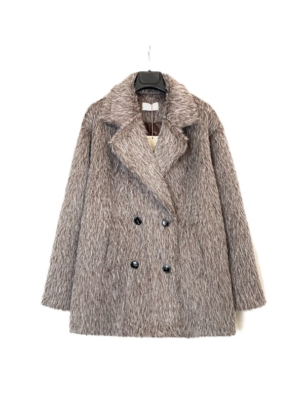 Veste Croisée Fourrure Synthétique Hiver Pas cher | DestockEnLive.com