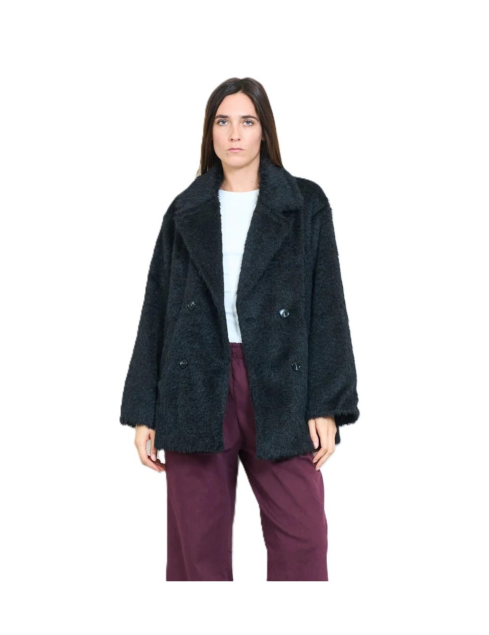 Veste Croisée Fourrure Synthétique Hiver Pas cher | DestockEnLive.com