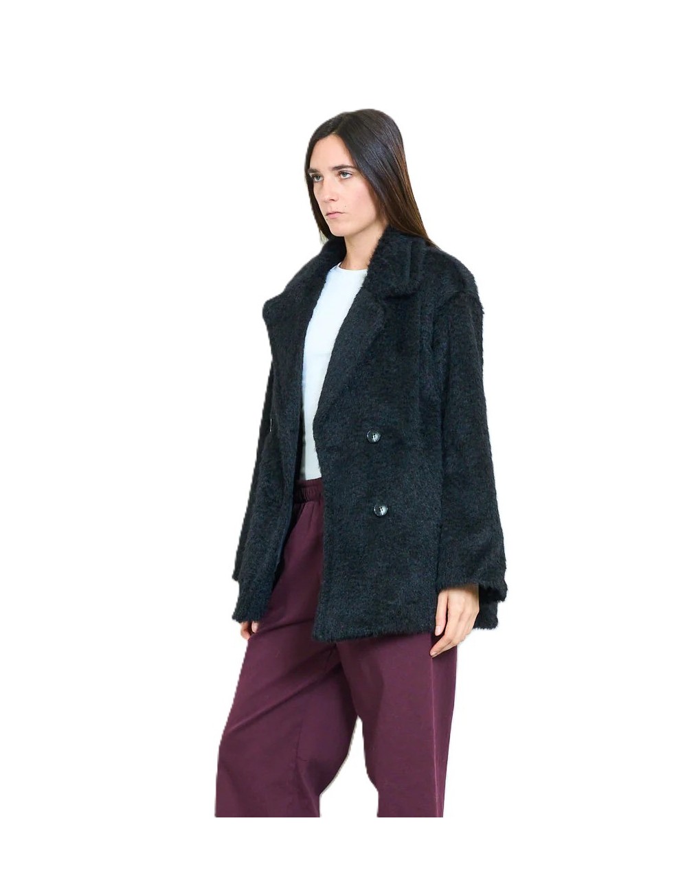 Veste Croisée Fourrure Synthétique Hiver Pas cher | DestockEnLive.com