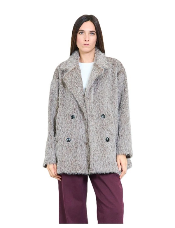 Veste Croisée Fourrure Synthétique Hiver Pas cher | DestockEnLive.com