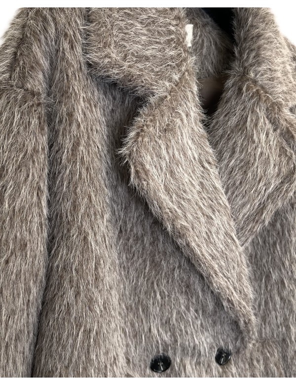 Veste Croisée Fourrure Synthétique Hiver Pas cher | DestockEnLive.com