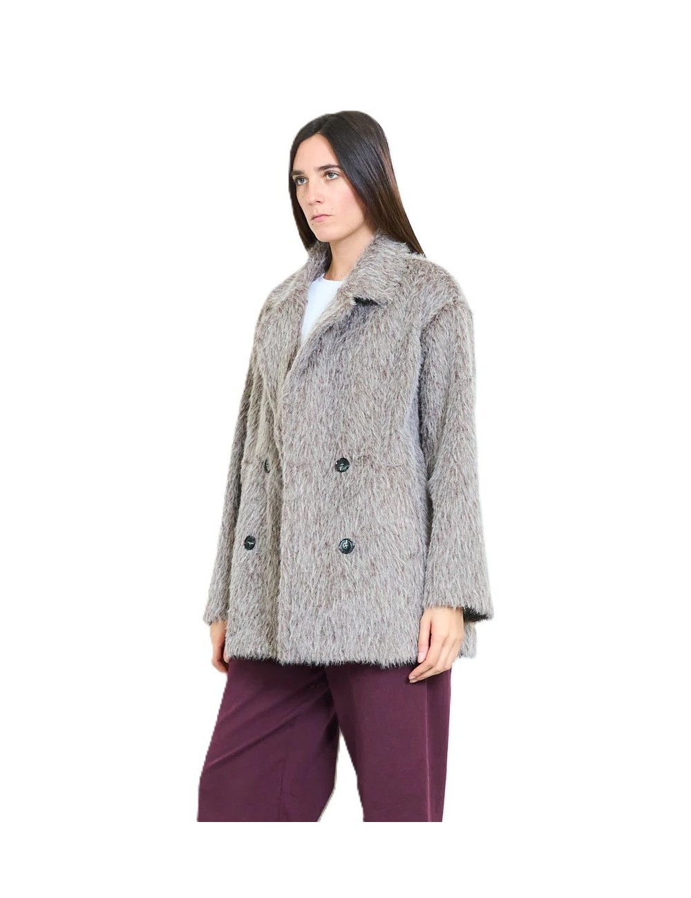 Veste Croisée Fourrure Synthétique Hiver Pas cher | DestockEnLive.com