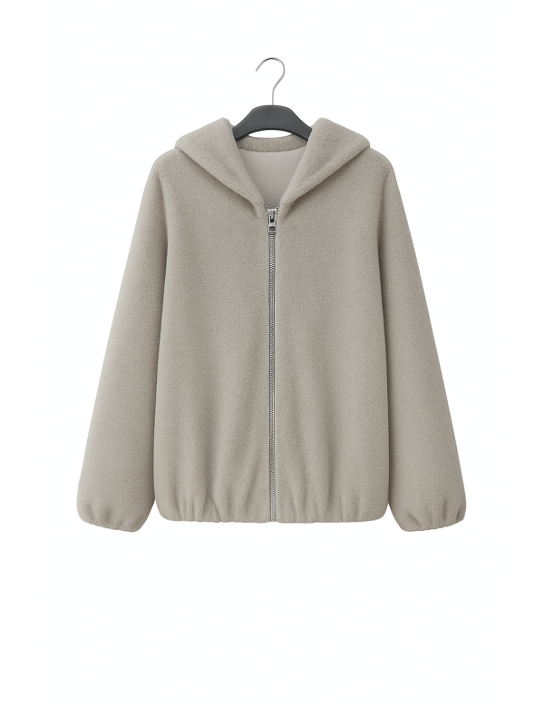 Manteau Long 3/4 Fourrure synthétique Zippée à Capuche | DestockEnLive