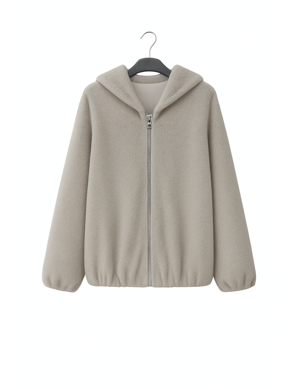 Manteau Long 3/4 Fourrure synthétique Zippée à Capuche | DestockEnLive