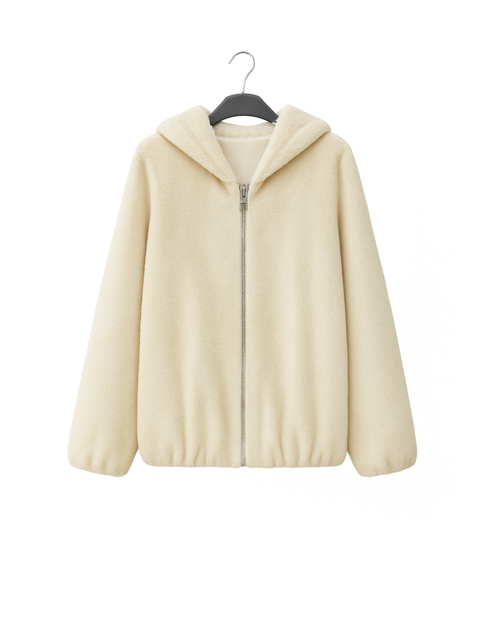 Manteau Long 3/4 Fourrure synthétique Zippée à Capuche | DestockEnLive