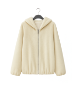 Manteau Long 3/4 Fourrure synthétique Zippée à Capuche | DestockEnLive