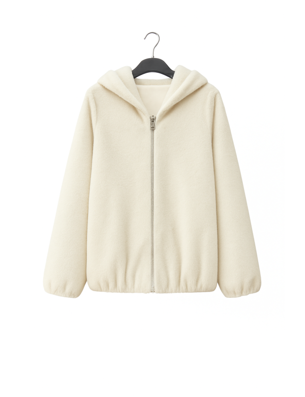 Manteau Long 3/4 Fourrure synthétique Zippée à Capuche | DestockEnLive
